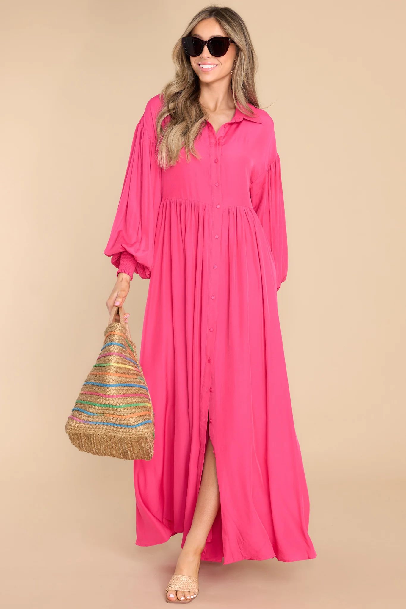 Run Towards Love Hot Pink Maxi Dress | Red Dress 