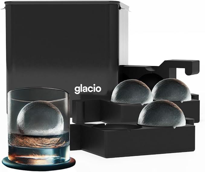glacio Clear Ice Ball Maker Set - Creates Four 2.5-Inch Crystal Clear Ice Spheres - Perfect for W... | Amazon (US)