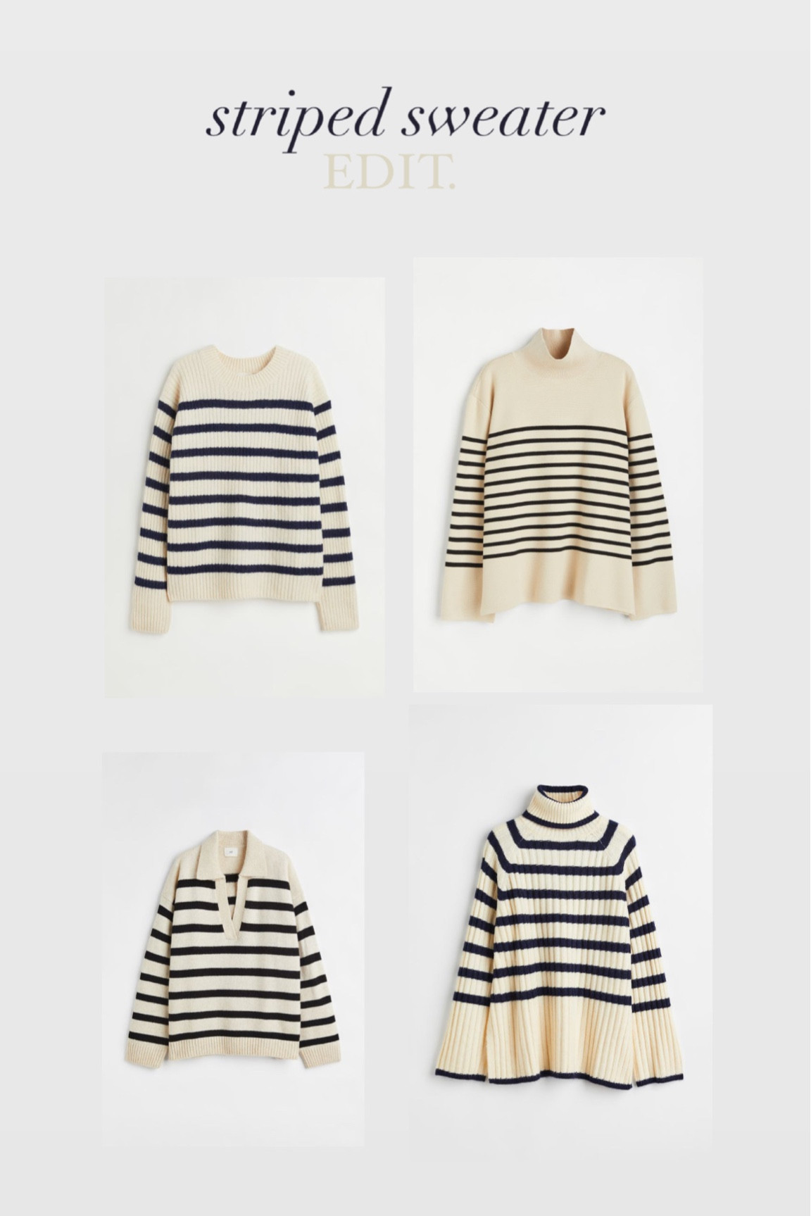 Striped sweater edit.

#LTKeurope #LTKunder50 #LTKstyletip