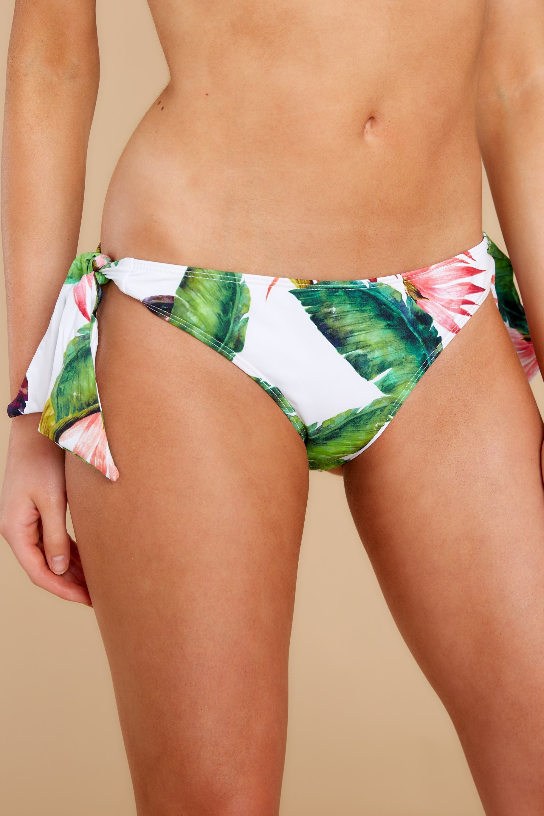 Bahama Breeze White Print Bikini Bottoms | Red Dress 