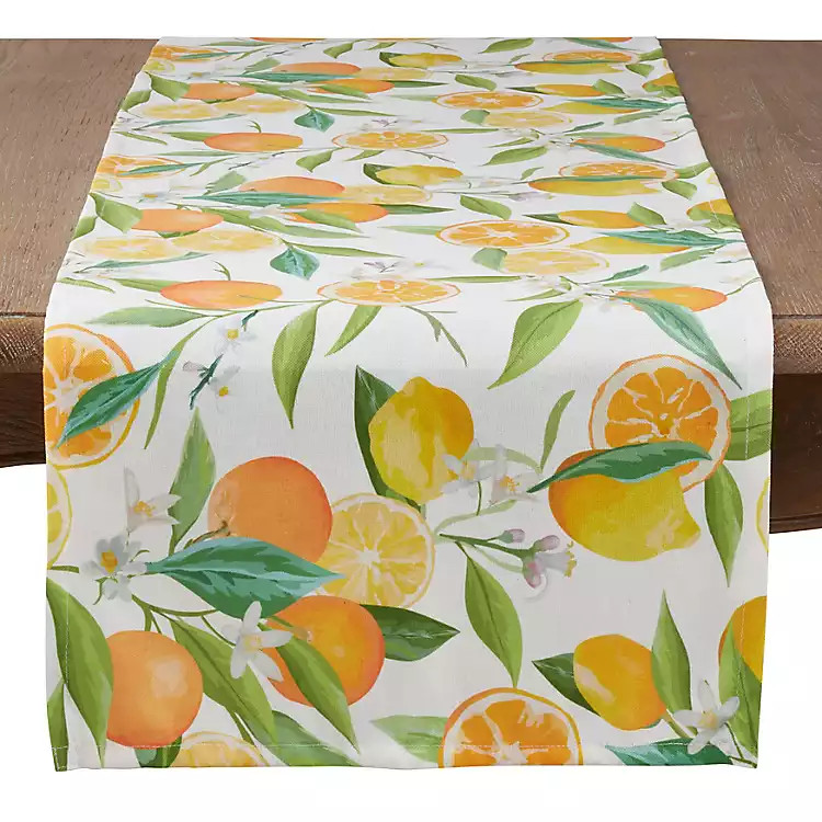 Multicolored Lemon and Orange Polyester Runner | Kirkland's Home