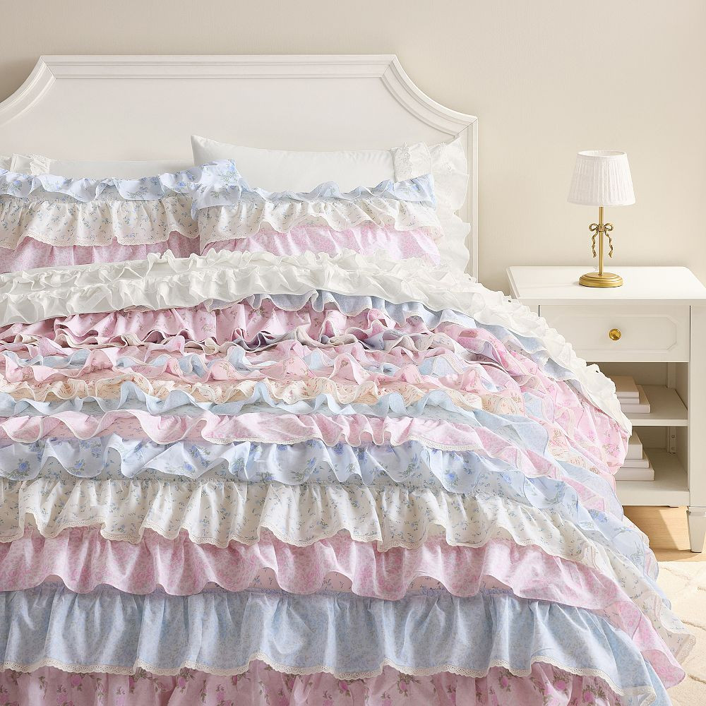 LoveShackFancy Tiered Ruffle Duvet Cover | Pottery Barn Teen