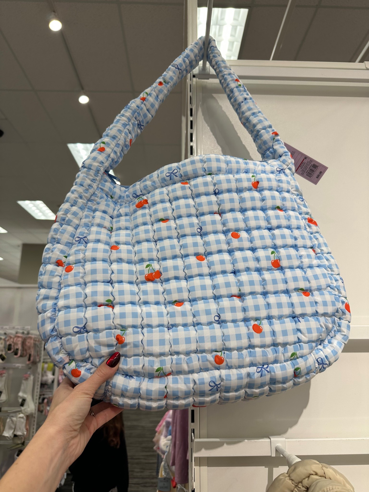 Cherry puffy tote bag from @Target !! 🍒🌷❤️

#LTKmomlife #LTKgrwm #LTKootd