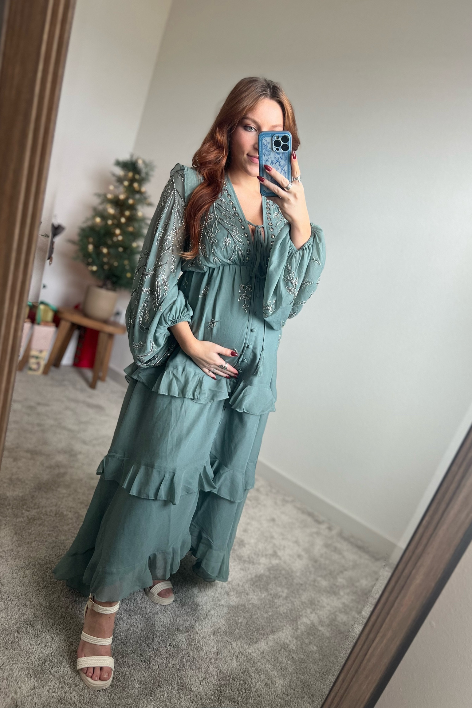 ASOS Maternity Dress - Size 2 - Lulus Chunky Heel - Target Hoop Earrings - Embellished Dress - Baby Shower Dress - Maternity - Baby Shower - wedding guest

#LTKbump #LTKshoecrush #LTKstyletip