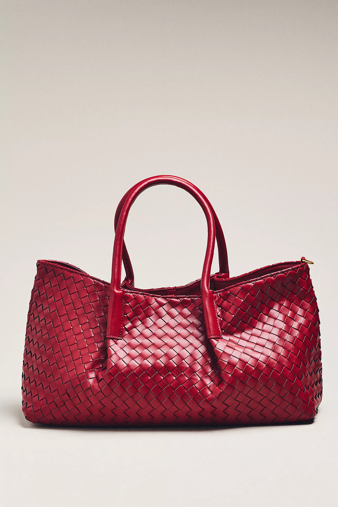Woven Faux-Leather Tote | Anthropologie (US)