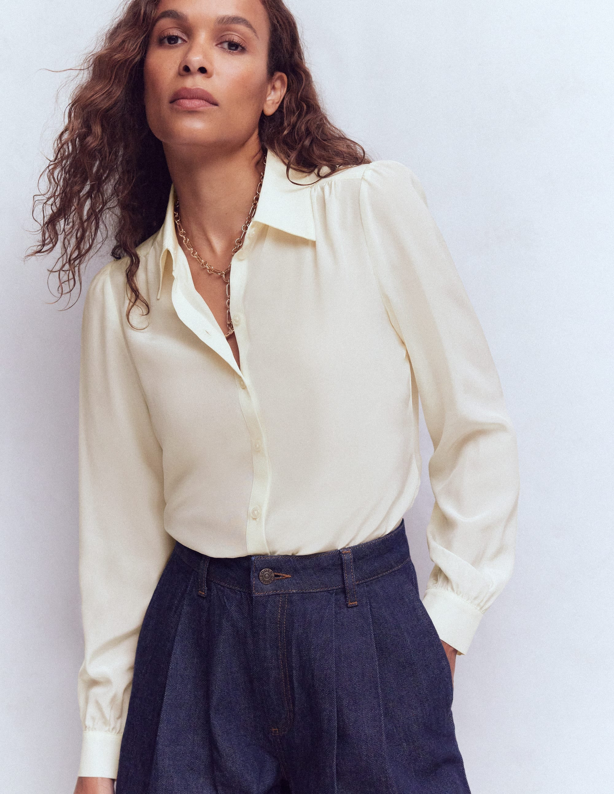 Sara Silk Shirt-Ivory | Boden (US)