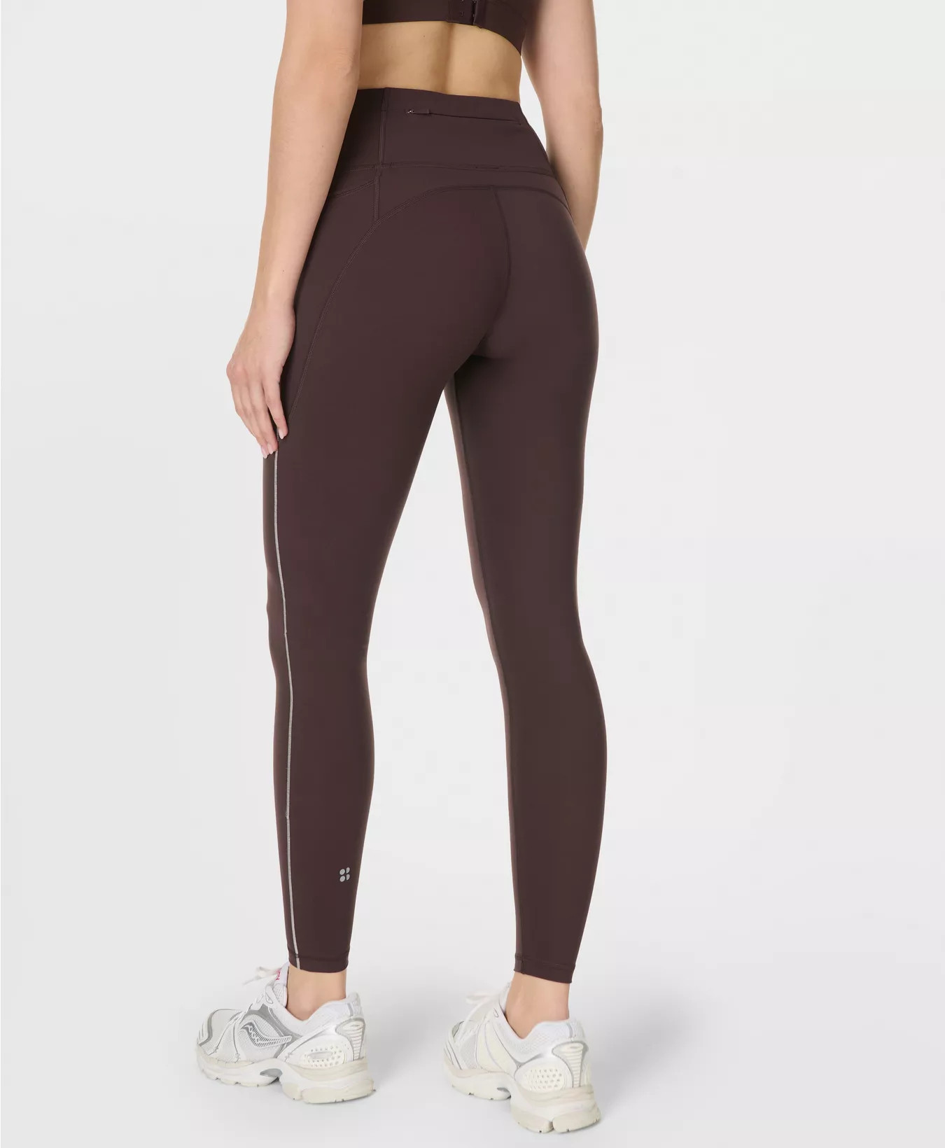 Power Contrast Stitch Gym Leggings - Sable Brown  | Sweaty Betty | Sweaty Betty UK
