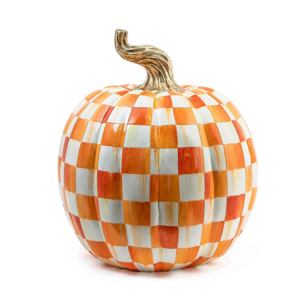 Orange Check Large Pumpkin | MacKenzie-Childs