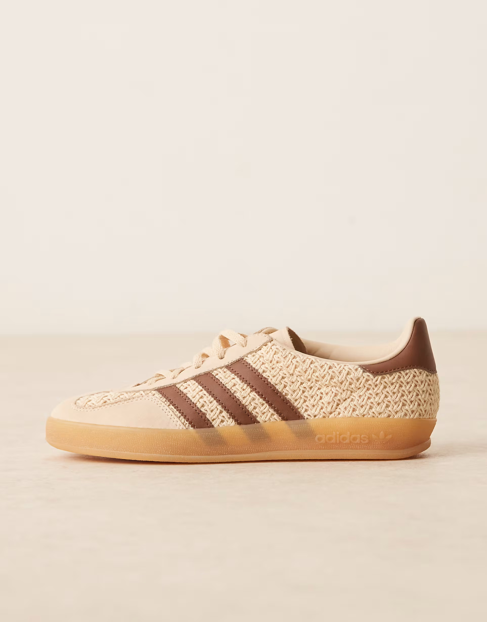 Home› Women› Shoes› adidas Originals Gazelle Indoor trainers in cream and brown woven | ASOS (Global)