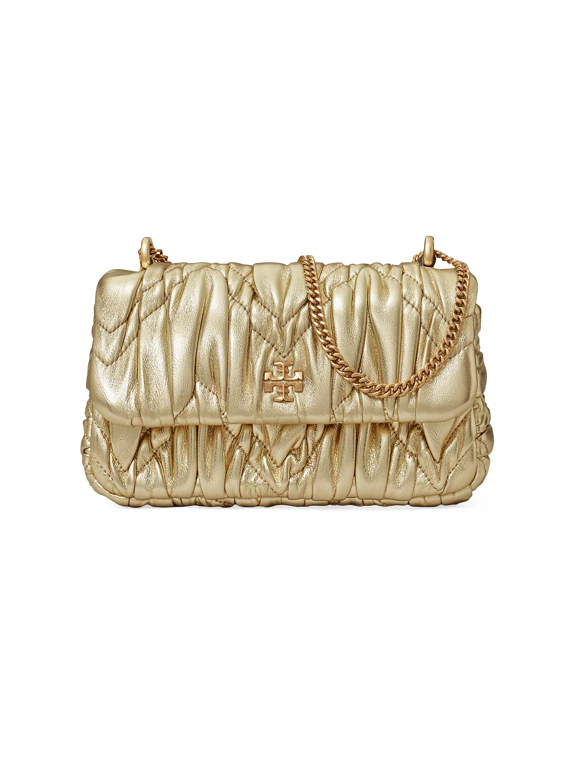Mini Kira Ruched Metallic Leather Shoulder Bag | Saks Fifth Avenue