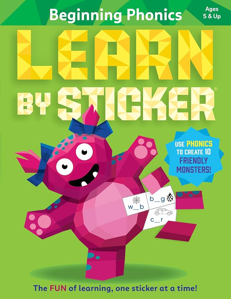 Learn by Sticker: Beginning Phonics: Use Phonics to Create 10 Friendly Monsters! (Learn by Sticke... | Amazon (US)