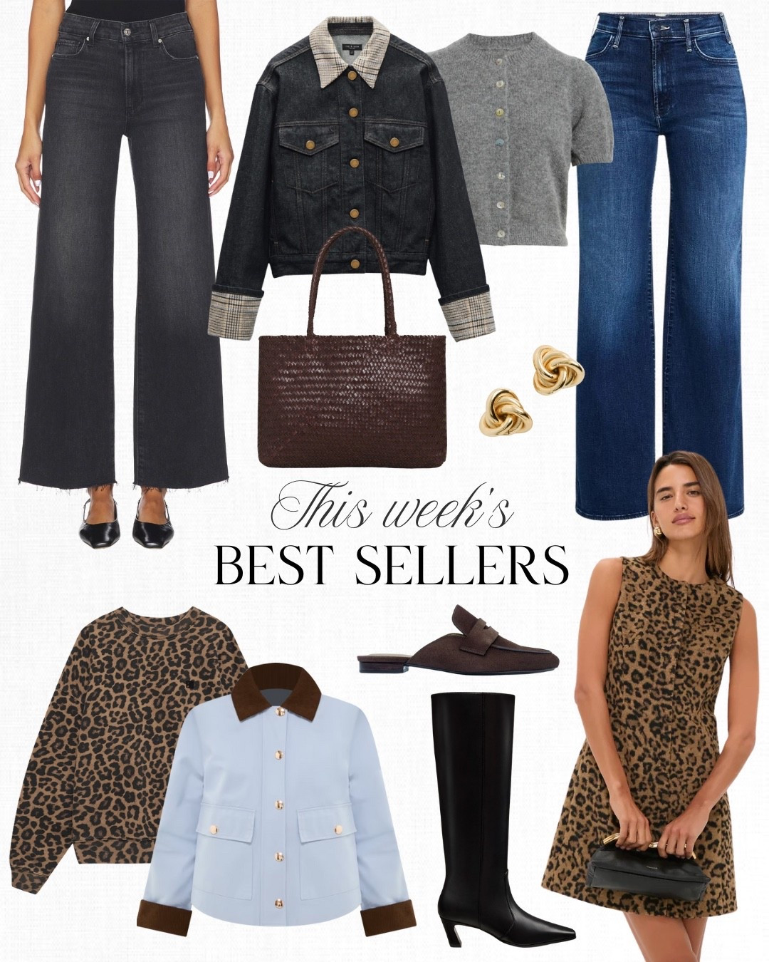 Fall is officially in full swing! Dark wash denim and black jeans are probably my two most-worn bottoms of the season (like the jeans you see here). I mentioned last week that I saw this leopard dress and matching coat from Tuckernuck and I can't wait for both to come in the mail! Another favorite I spotted was this baby blue barn jacket -- such a fun piece.

#LTKItBag #LTKSeasonal #LTKFindsUnder100