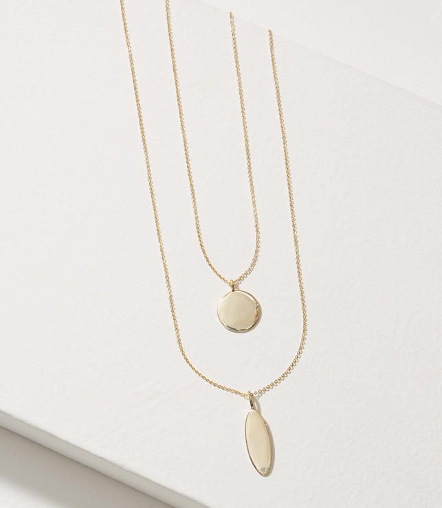 Gilded Pendant Layering Necklace Set | LOFT