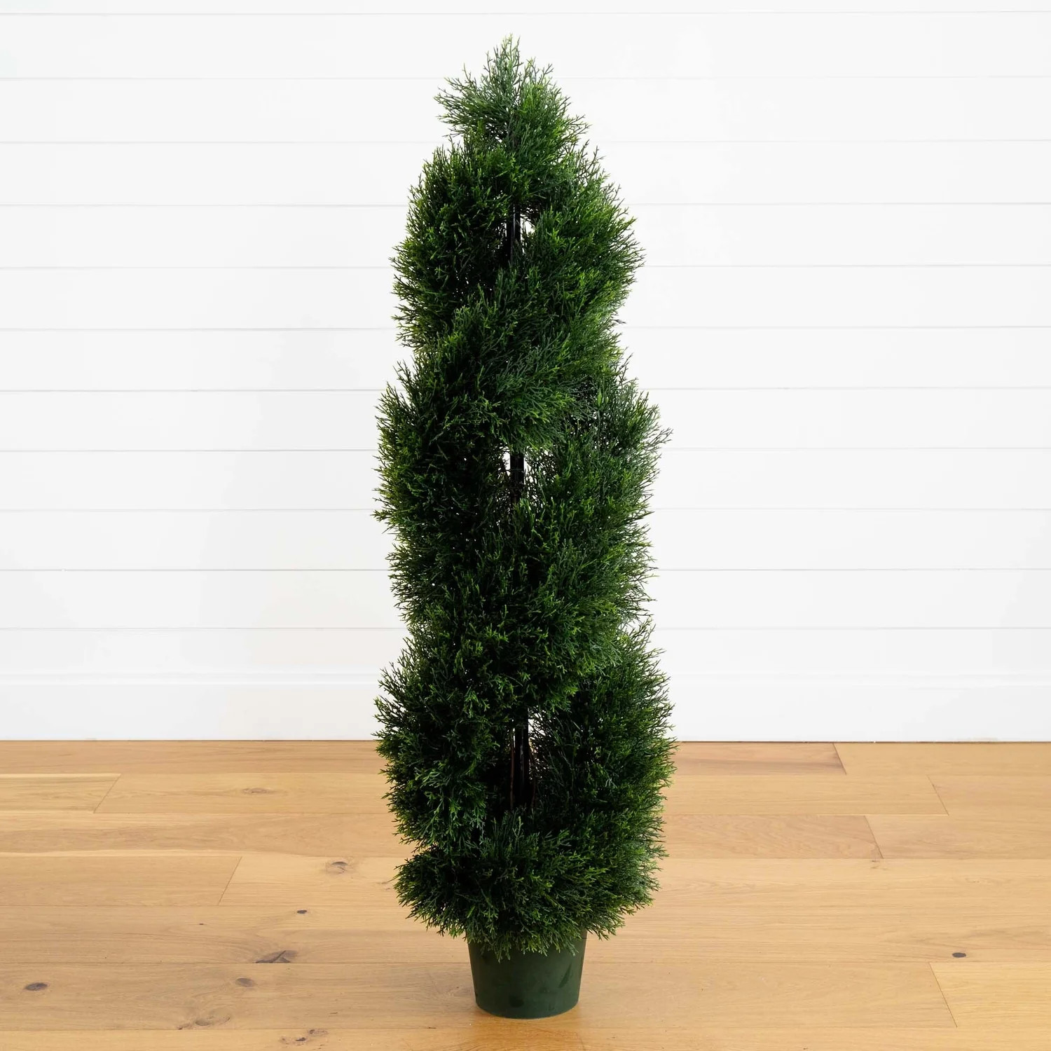 4’ Double Pond Cypress Spiral Topiary UV Resistant (Indoor/Outdoor) | Nearly Natural | Nearly Natural