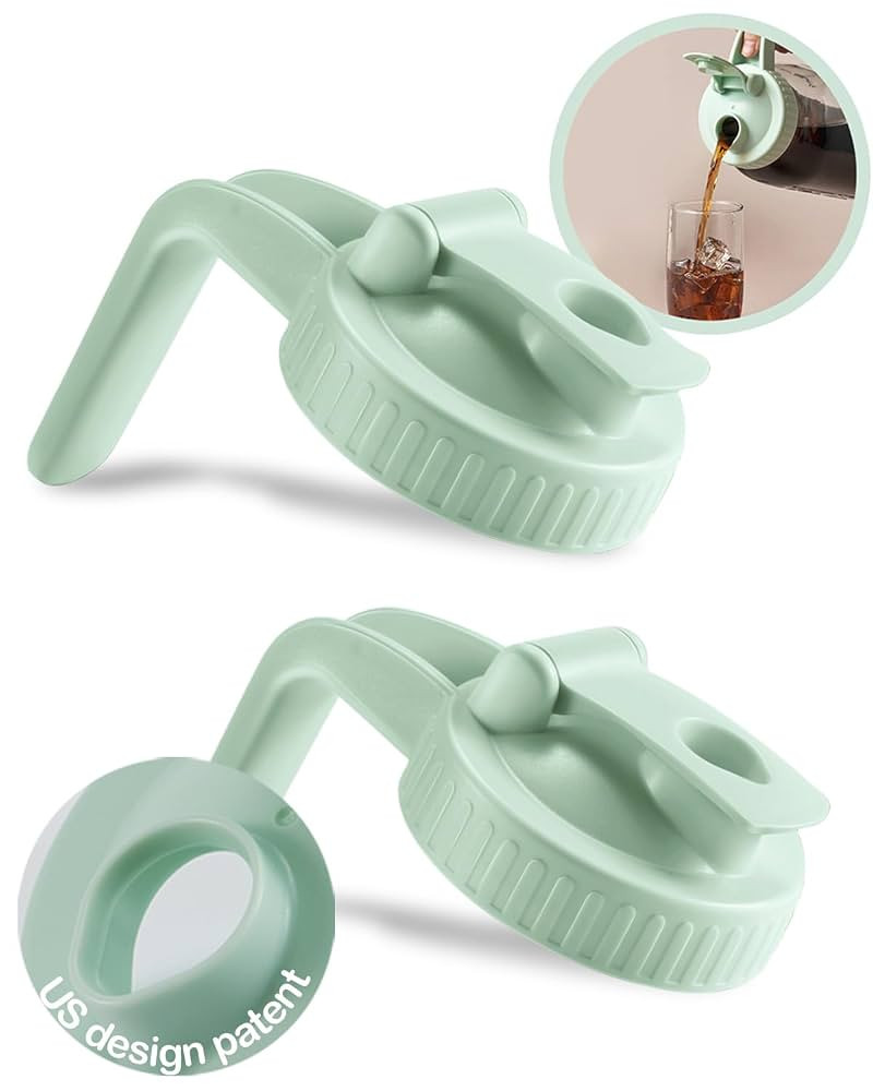 2 Pack Wide Mouth Mason Jar Lids V-Shaped with Handle, Mason Jar Pour Spout Lid with Extended Fli... | Amazon (US)