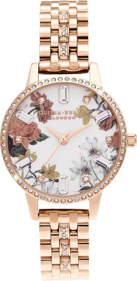 Olivia Burton Sparkle Floral Mesh Strap Watch, 30mm | Nordstrom | Nordstrom