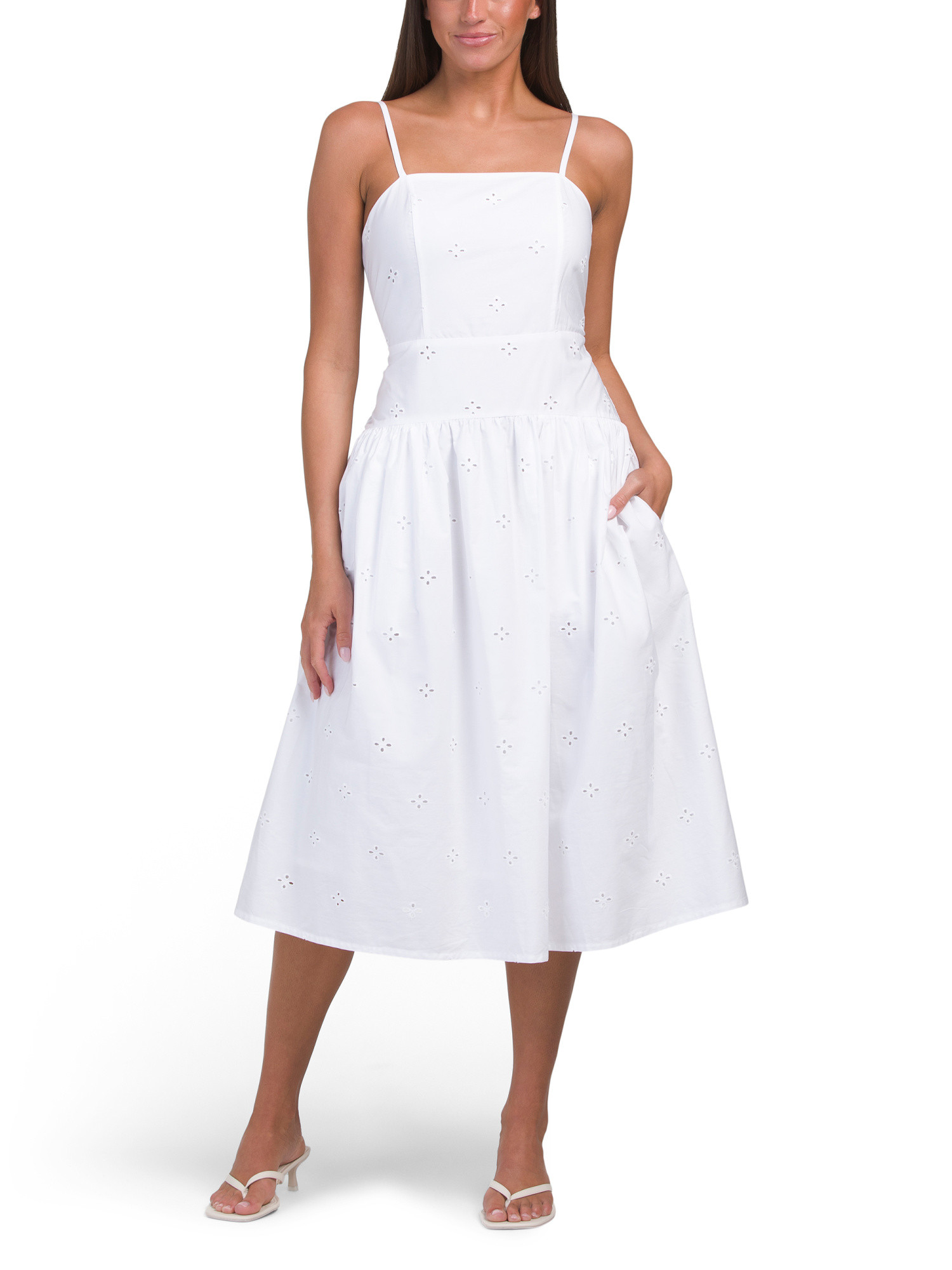 Sleeveless Dropped Waist Midi Dress | TJ Maxx