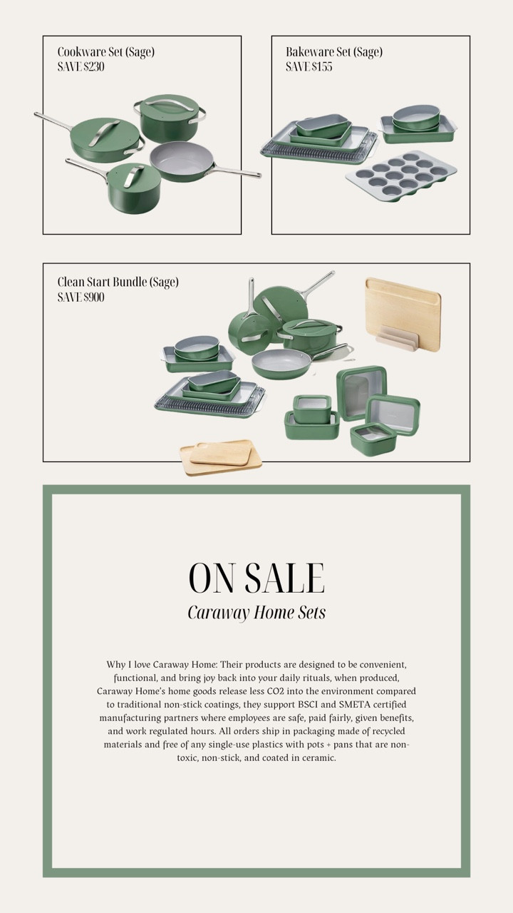 My favorite Caraway sets are ON SALE 💸 Snag them now while they're up to $900 off their original price. #SpringSale #SaleAlert #Carawayy

#LTKSaleAlert #LTKSpringSale #LTKHome