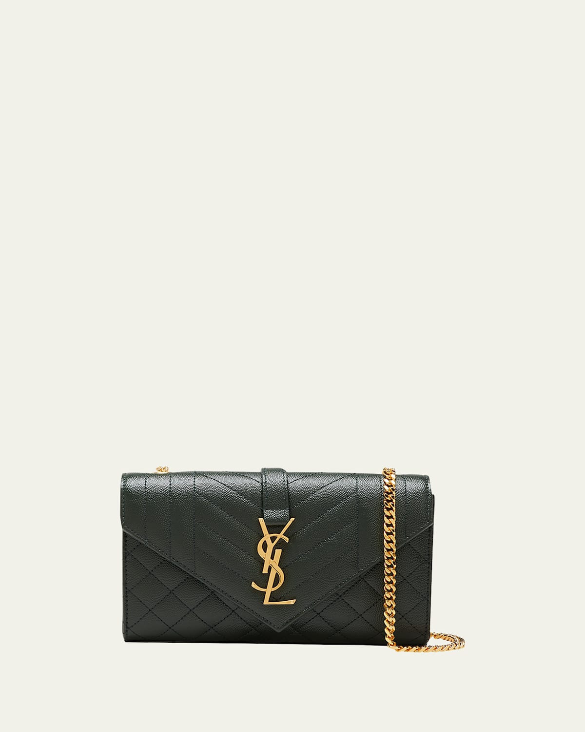 Envelope Triquilt Small YSL Shoulder Bag in Grained Leather | Bergdorf Goodman