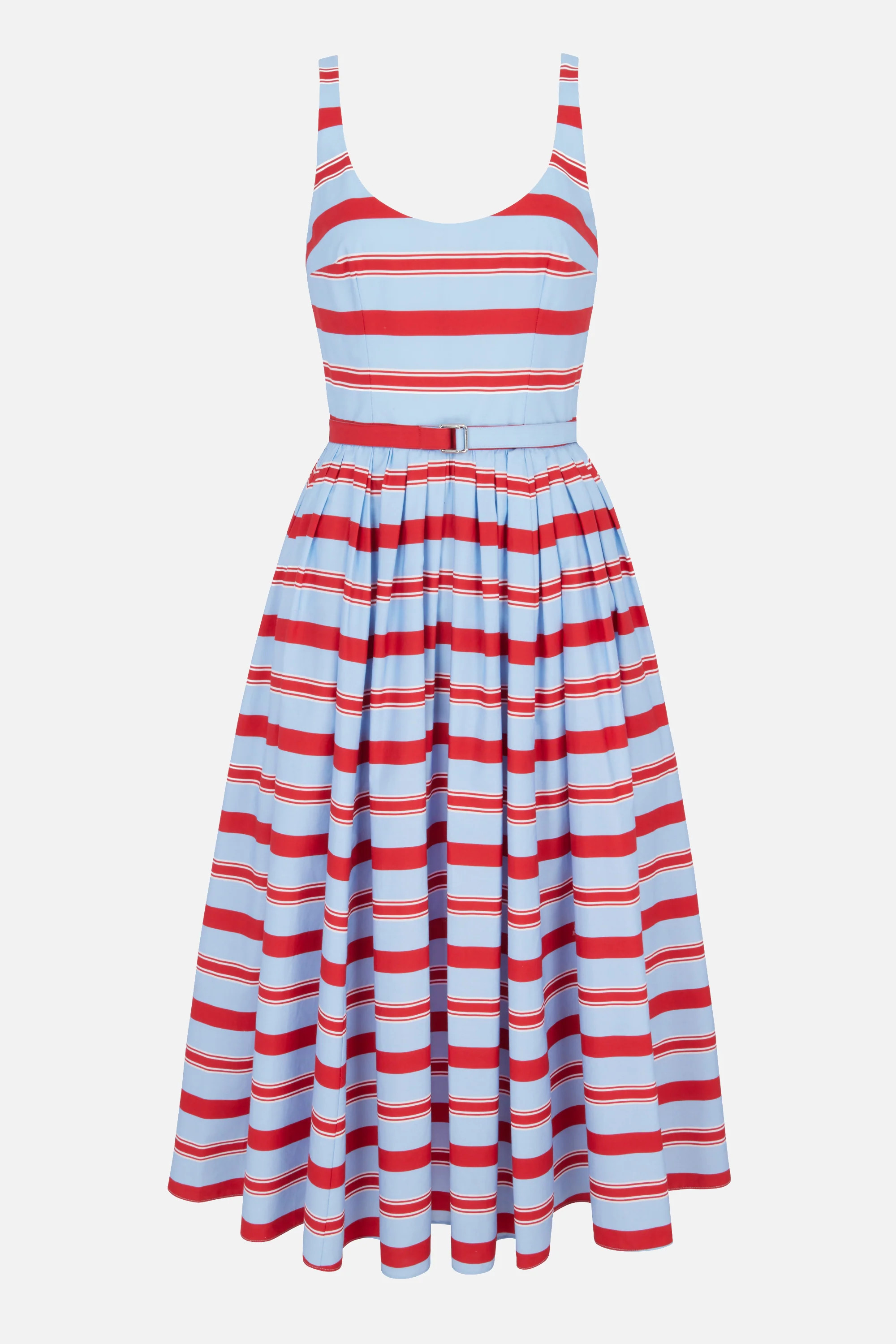 Eglantine Dress in Blue & Red Striped Cotton Popclan | Emilia Wickstead
