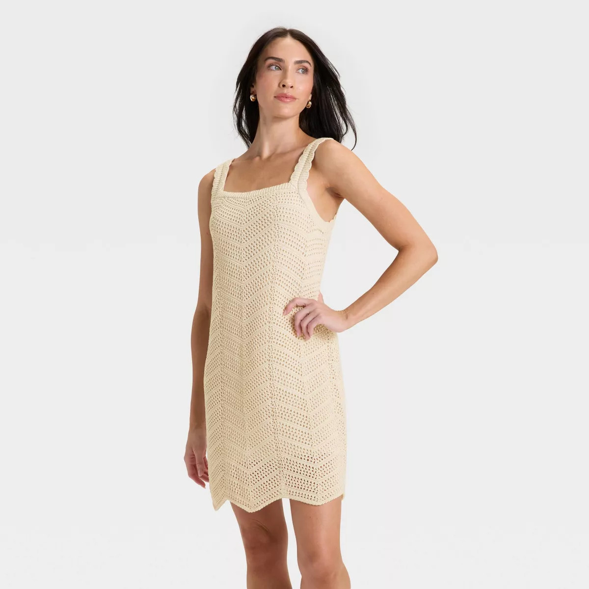 Women's Crochet Mini Shift Dress - A New Day™ | Target