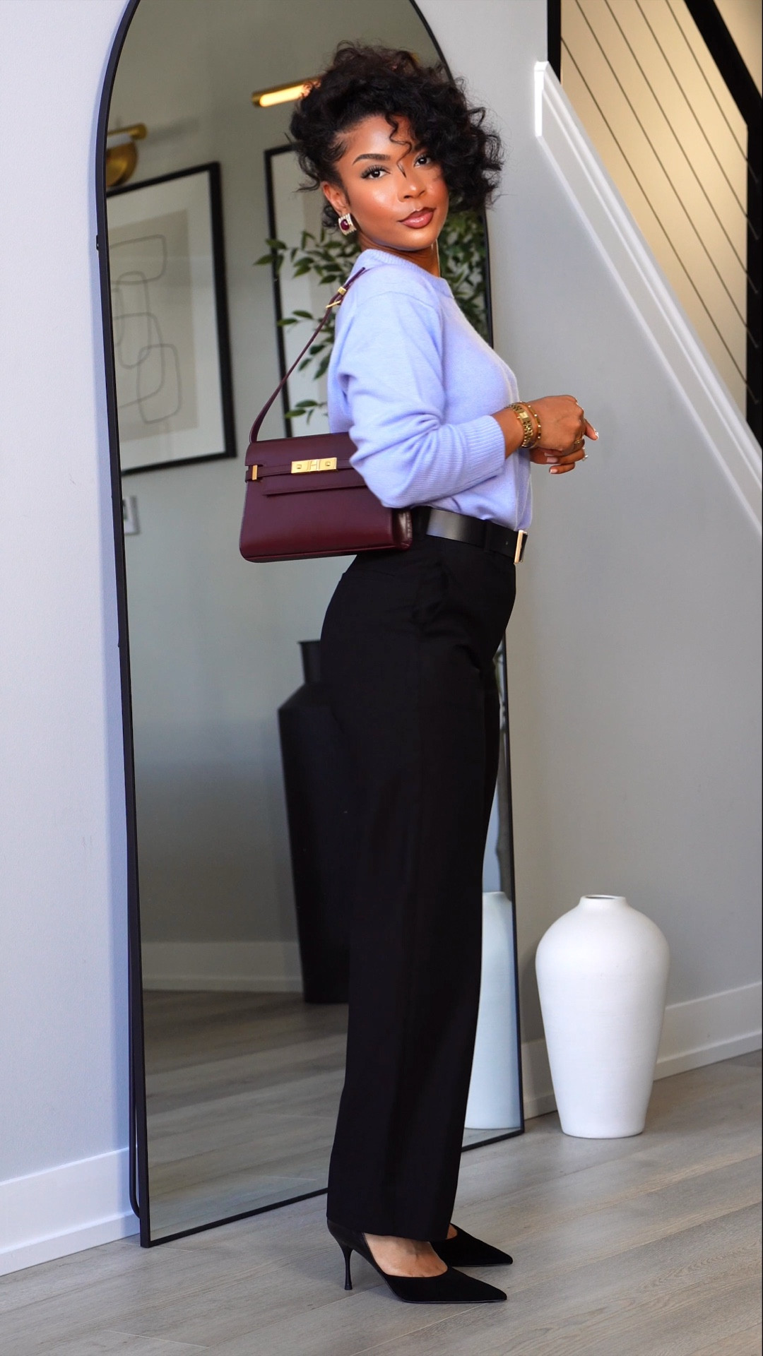 Drape Pants : Andrea Iyamah
 
Grey Pinstripe Suit: Kenneth Cole x Macys 

Cream Vest Suit: Donna Karan 

Cream Tapered Trousers: Reona 