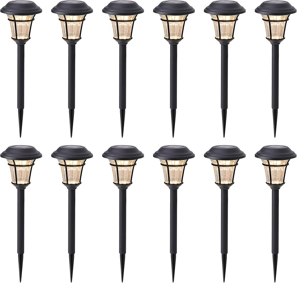 MAGGIFT 12 Pack Solar Pathway Lights Outdoor Solar Garden Lights for Patio, Yard, Driveway | Amazon (US)