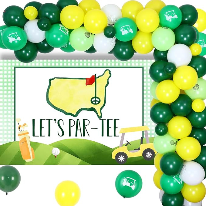 Jollyboom Golf Theme Party Decorations - Golf Theme Balloon Arch with Lets Partee Backdrop Banner... | Amazon (US)