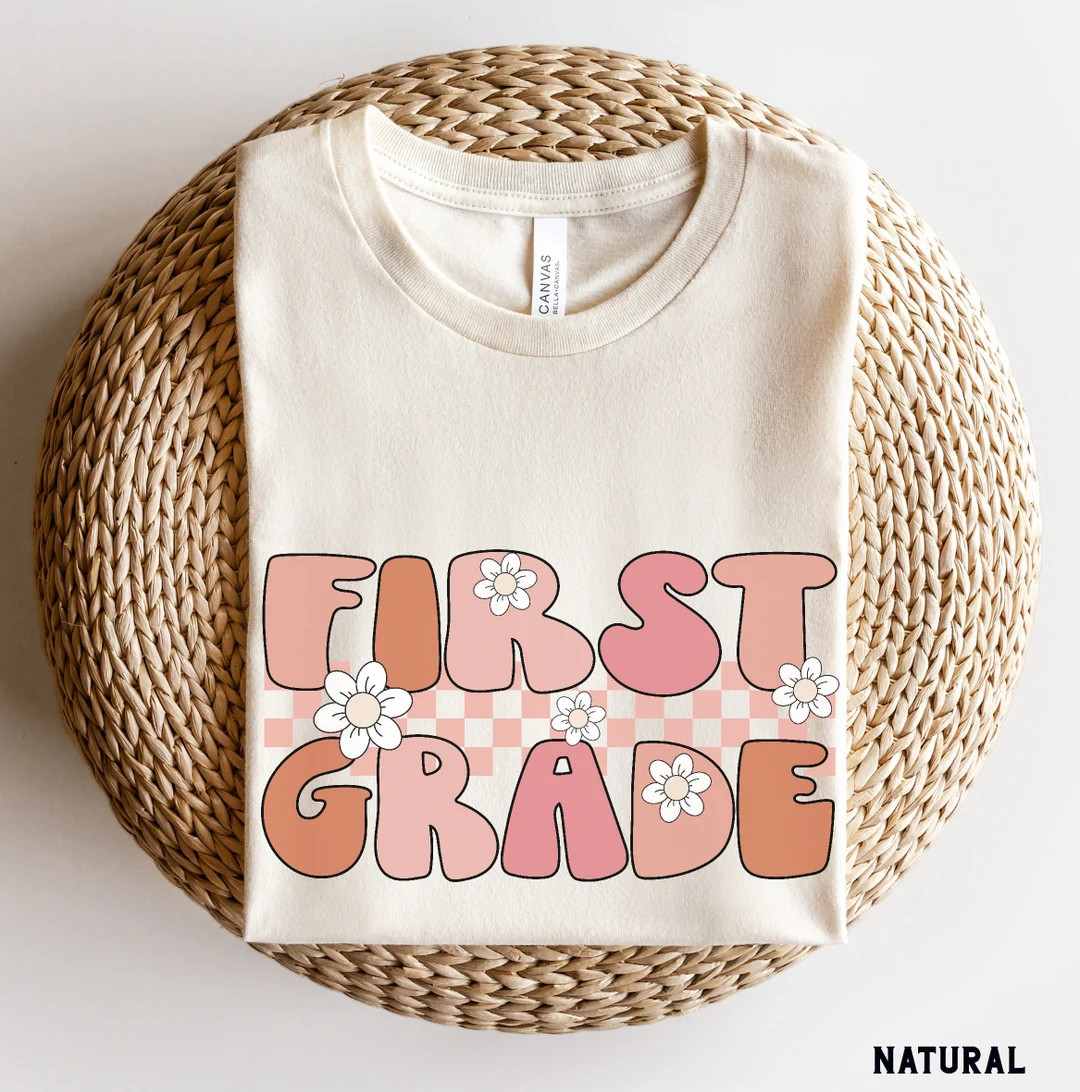 First Grade Shirt, Retro First Grade Teacher Shirt, 1st Grade Team Shirts, Back to School Shirt, ... | Etsy (US)