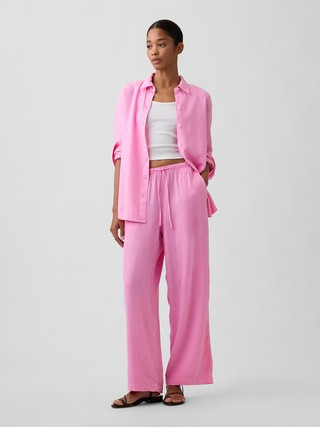 Relaxed Linen-Blend Wide-Leg Pants | Gap Factory | Gap Factory
