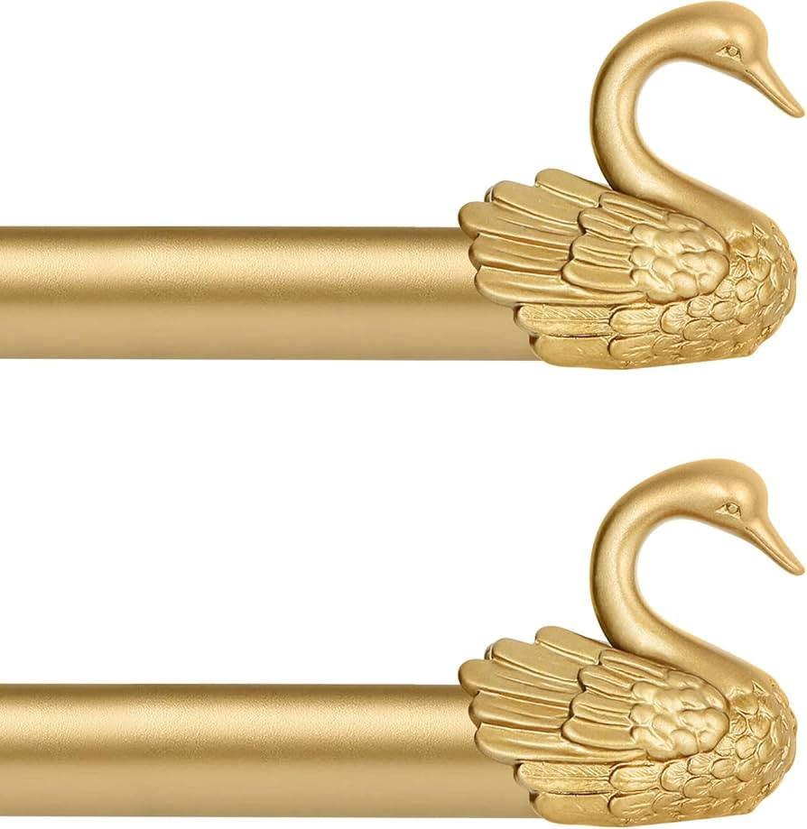 Gold Decorative Curtain Rods for Windows:Adjustable Farmhouse Curtain Rod for Bedroom Living Room... | Amazon (US)