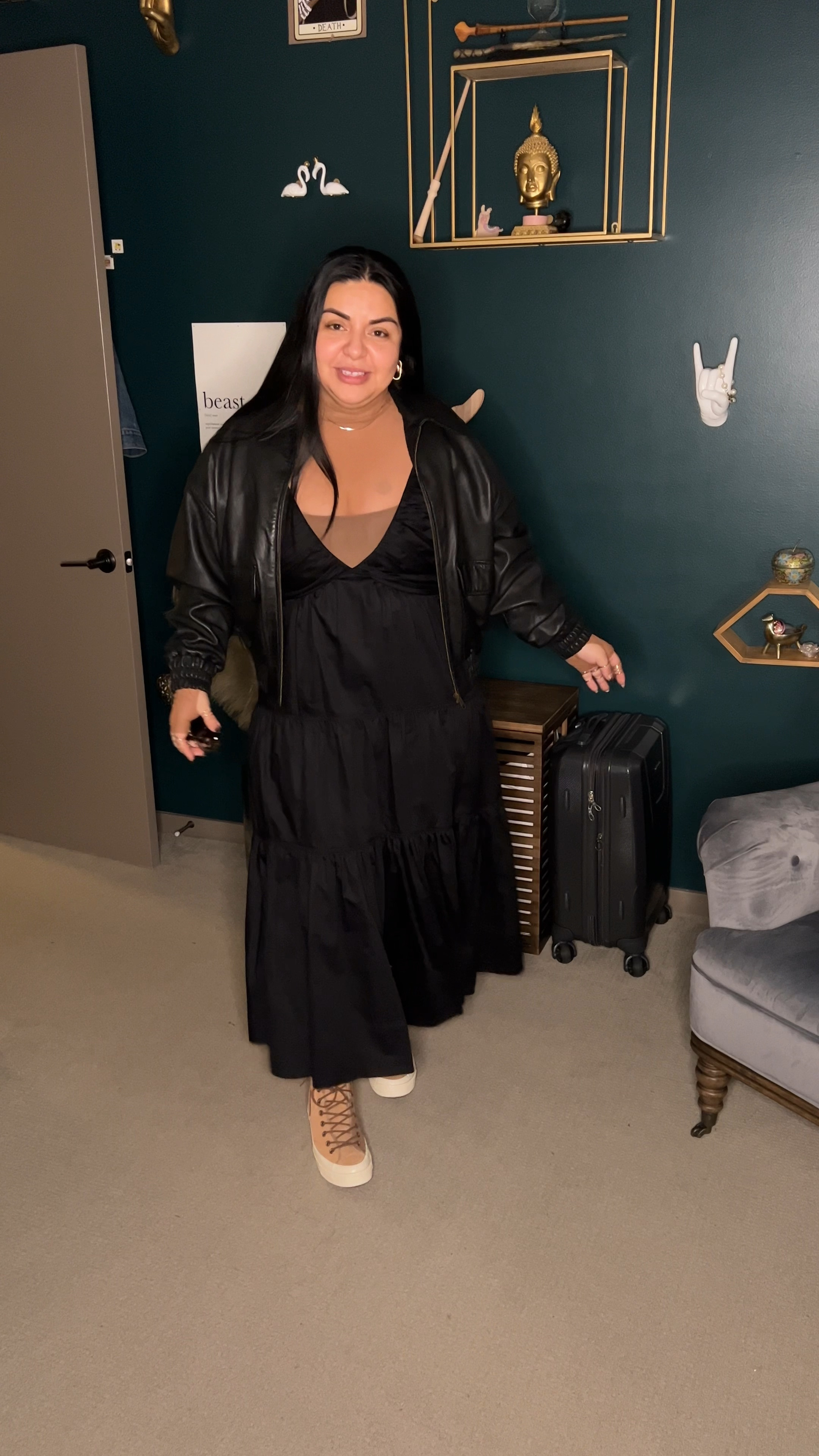 Get ready with me to go to my work’s PNW christmas party! 🥳🥰🥳 

It got litty and we had the after party at the hotel lobby bar! 😜🥰😇 

Fit posted to LTK
Shirt: @shop.afrm 
Dress: @lalignenyc 
Shorts: @lululemon
Necklaces; @alexandragioia 
Shoes: @converse 
Earrings: @dior 
Perfume: @giorgioarmani & @jomalonelondon 
Rings: @itshannahnaomi @monicavinader @amazon @gucci @jaredthegalleriaofjewelry @fendi 
Jacket: @levis 

 #fyp #fypシ #latina #latinacreator #portland #outfit #grwm #letsgetready #ootd #wearwhatyouwant #fashion
Holiday party outfit, fall outfit inspiration, fall fit, fall inspo, work party, ootd, work hard play hard

#LTKcurves #LTKfit #LTKstyletip