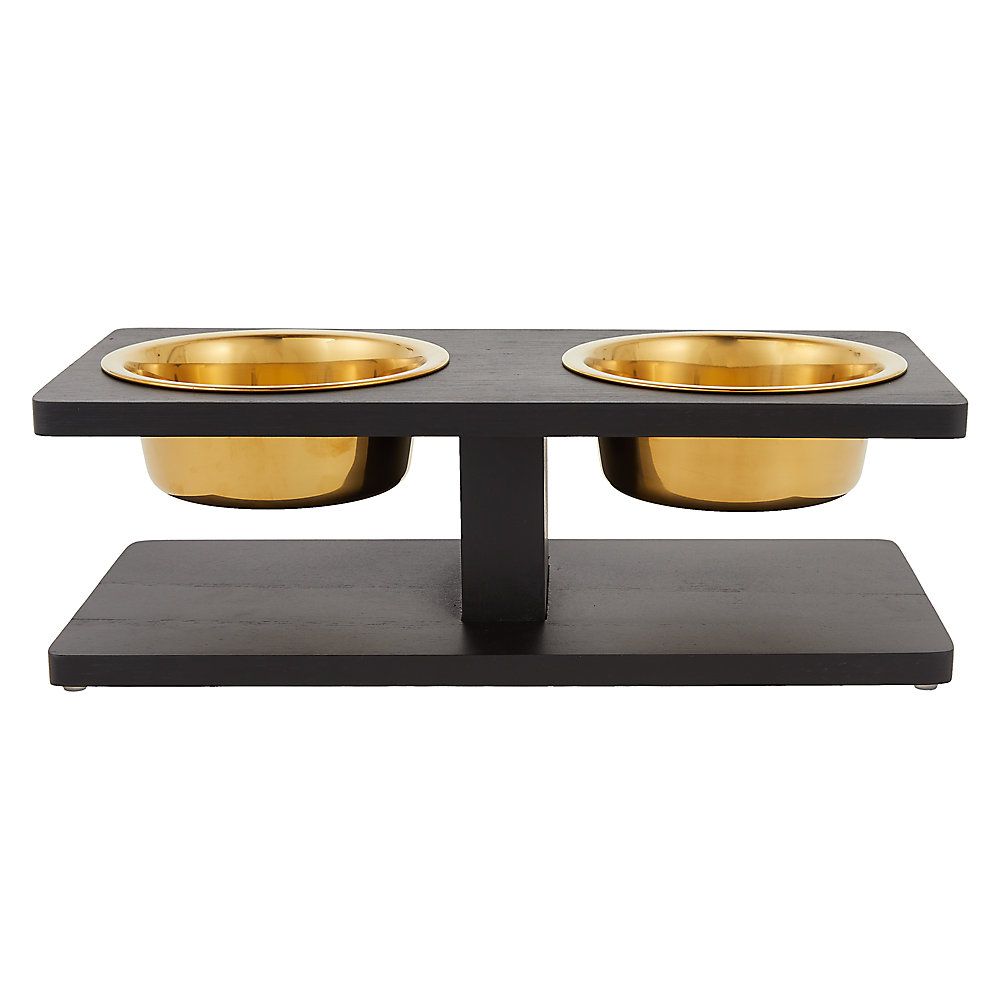 Top Paw® Floating Gold Stainless Steel Dog Bowls & Black Stand | PetSmart