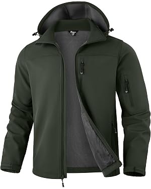 Pudolla Men's Softshell Jacket Fleece Lined Water Resistant Hooded Winter Coats for Men Outdoor W... | Amazon (US)