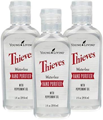 Thieves Waterless Hand Purifier 3 pack of 1 fl. oz. by Young Living Essential Oils | Amazon (US)