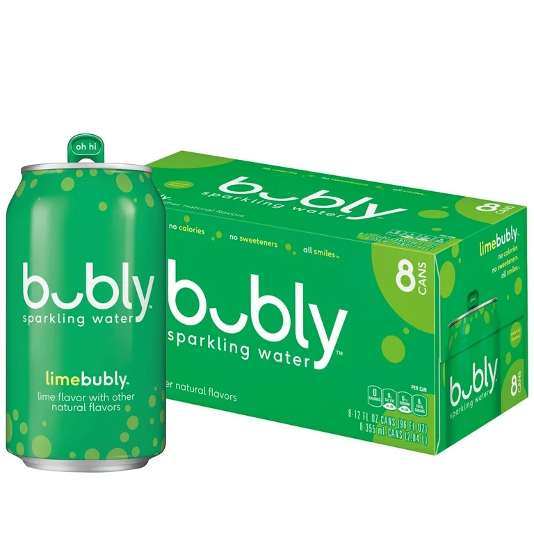 Bubly Lime Sparkling Water, 12 fl oz, 8 Pack Cans - Walmart.com | Walmart (US)