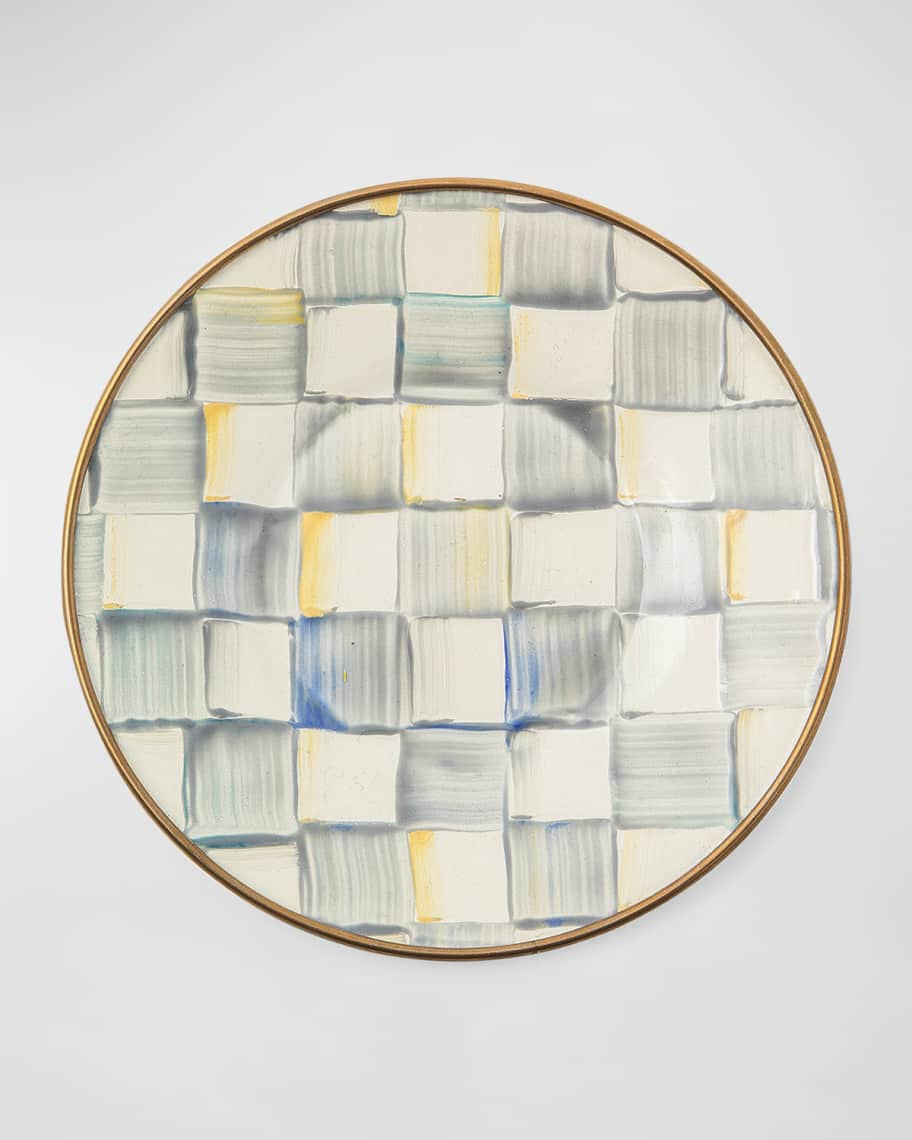 MacKenzie-Childs Sterling Check Enamel Saucer | Neiman Marcus