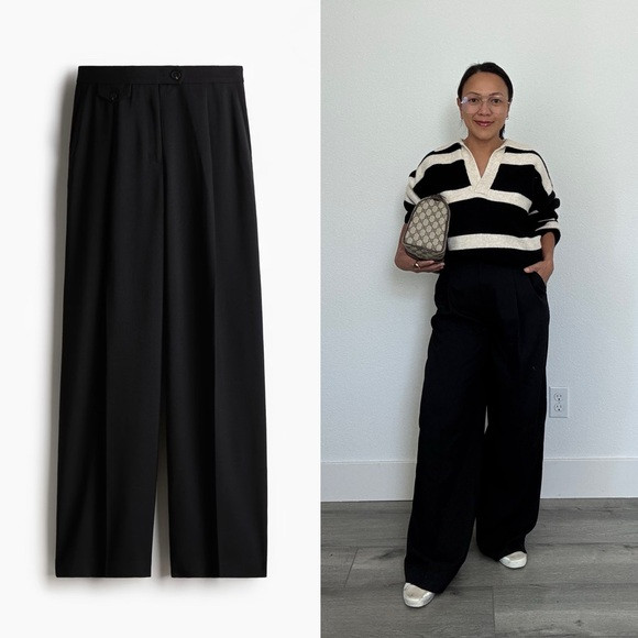 Black Creased Pants (Size 4) | Poshmark