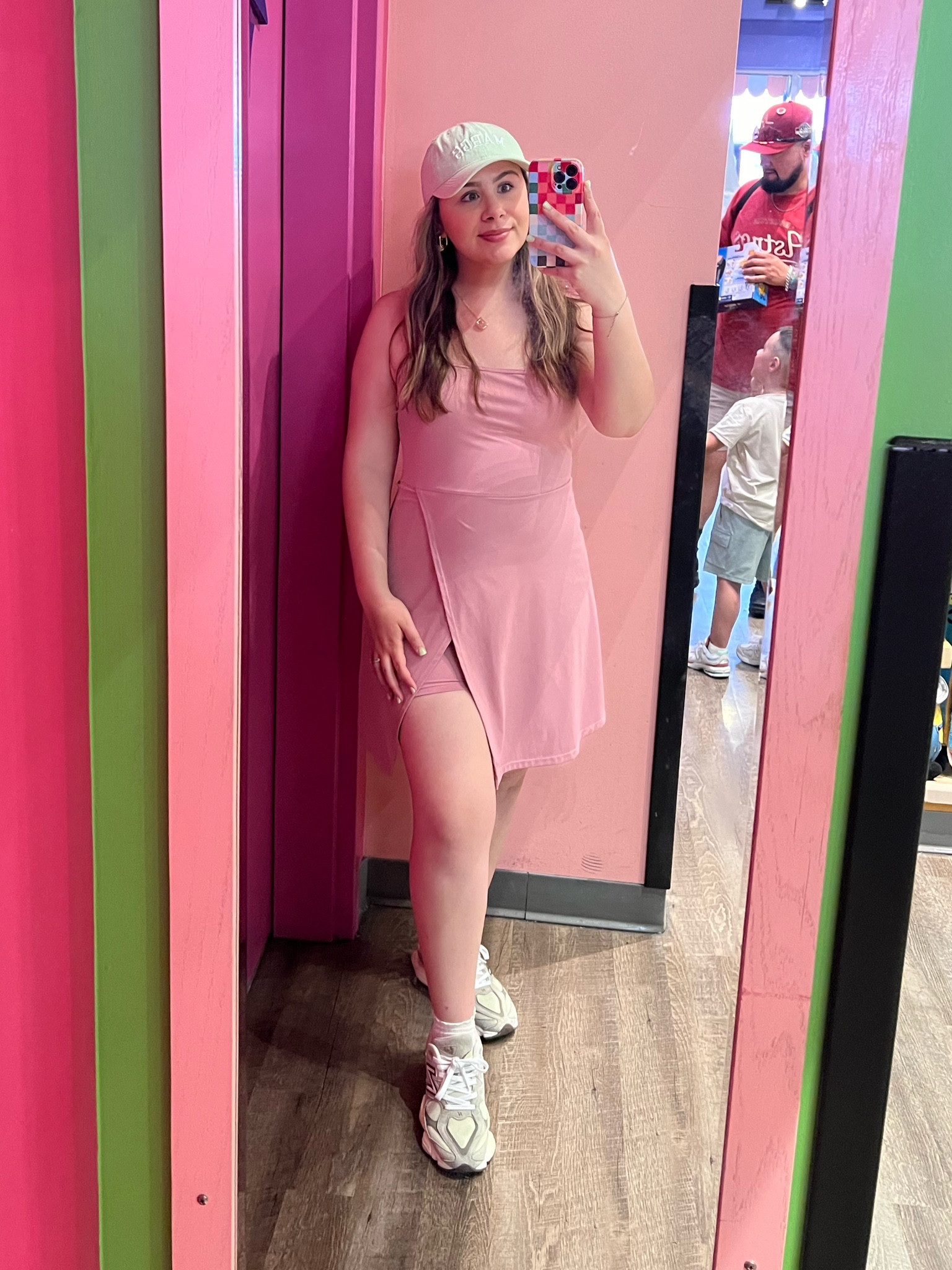 Tennis Dress has no bra padding but fits true to size, I’m wearing a large. It’s so flattering I also own it in white! 

#LTKFitness #LTKMidsize #LTKActive