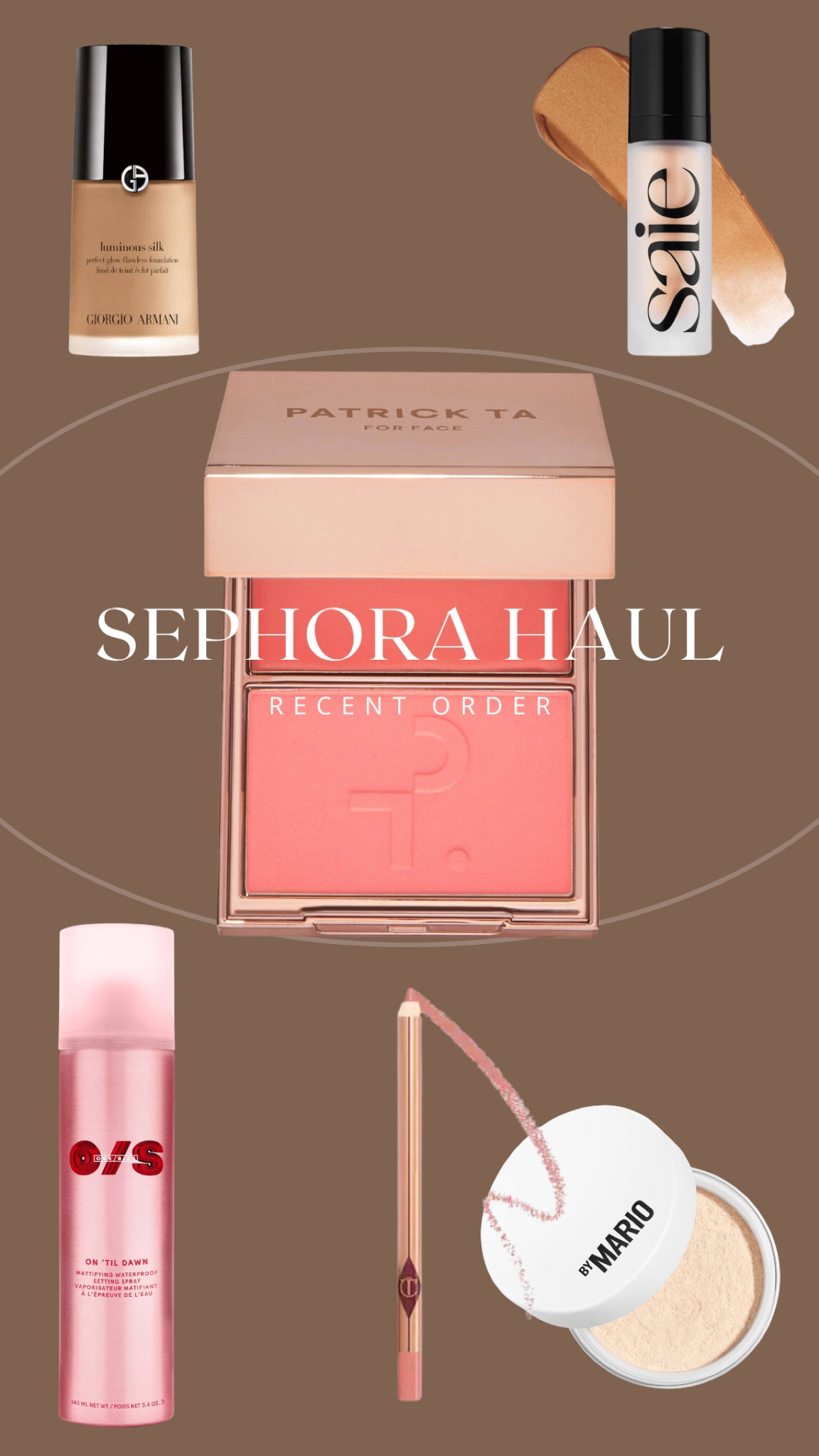 * Just unboxed my Sephora haul, and it's full of my new faves:
Armani Silk for that flawless base, Saie Super Gel to keep it radiant, Patrick Ta blush for the perfect flush, One Size spray to lock it all in, Mario's blur powder for a smooth finish, and Pillow Talk liner to seal the deal.
Obsessed is an understatement! Shop the glow.
#LTKBeauty #SephoraHaul 

#LTKSeasonal #LTKHoliday #LTKFindsUnder50
