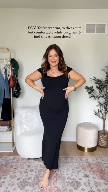 The stretchiest & softest dress - ribbed material and works with the bump too! Sized up to an XL - paired with a cardigan

Follow my shop @kelsiekristine on the @shop.LTK app to shop this post and get my exclusive app-only content!

#LTKstyletip #LTKfindsunder50 #LTKmidsize