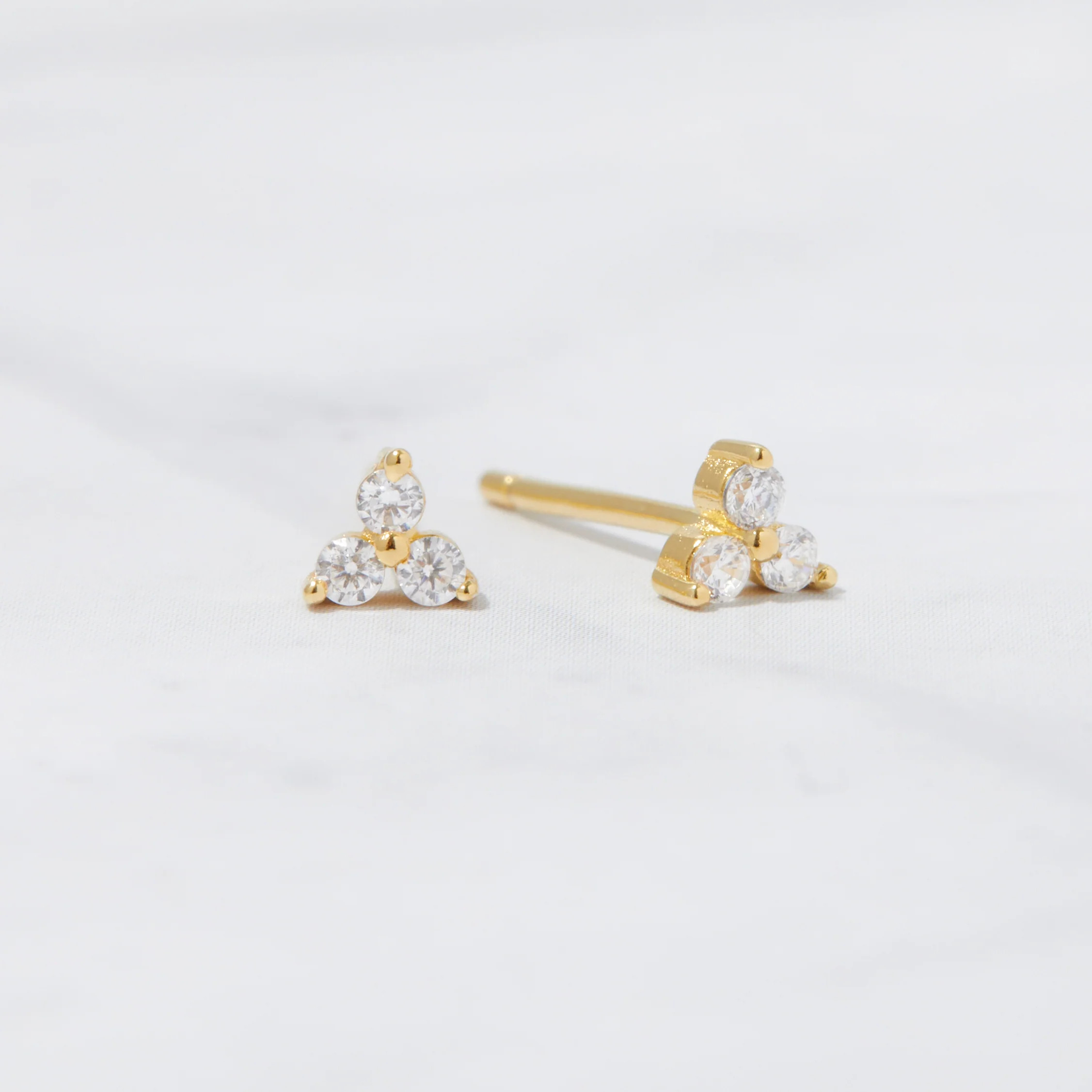 Three Stone CZ Studs | Sami Jewels