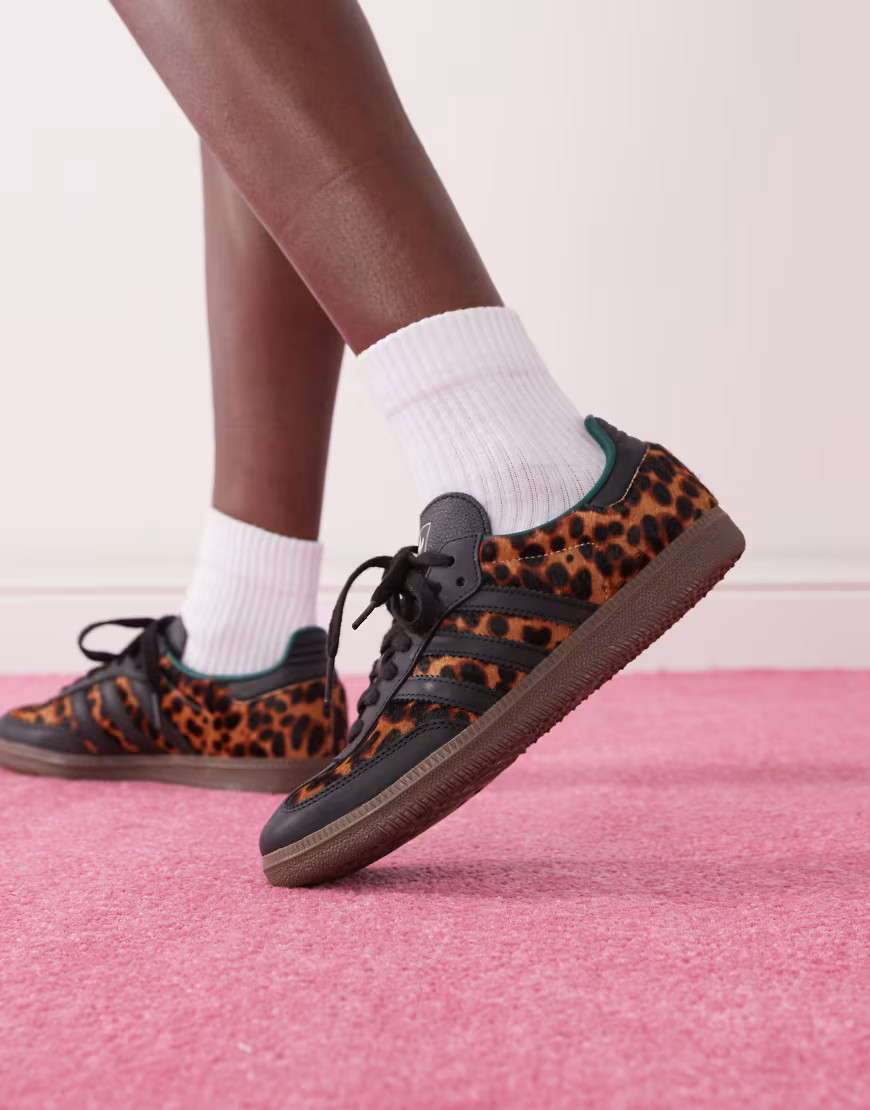 adidas Originals - Samba OG - Sneakers nere con stampa leopardata-Nero | ASOS (Global)