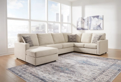 Edenfield 3-Piece Sectional with Chaise, Linen | Ashley