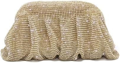 Miuco Rhinestone Clutch Purses For Women Crystal Evening Bag Dumpling Bags Handbag With Chain | Amazon (US)
