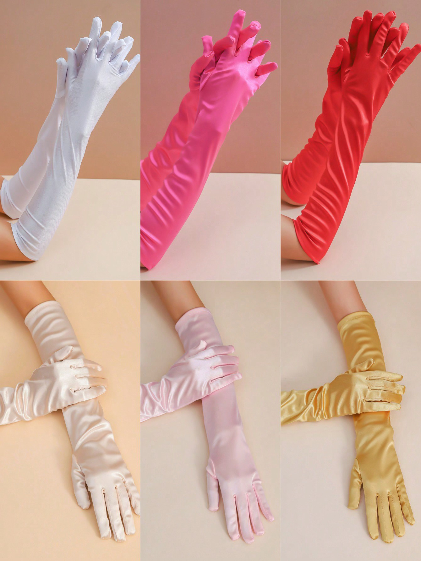 1 Pair Women Elegant And Fashionable Satin Bridal Gloves Suitable For Banquet, Wedding And Daily ... | SHEIN