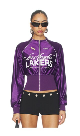 Off Season LA Lakers Cropped Track Jacket in Purple. - size XS | Revolve Clothing (Global)