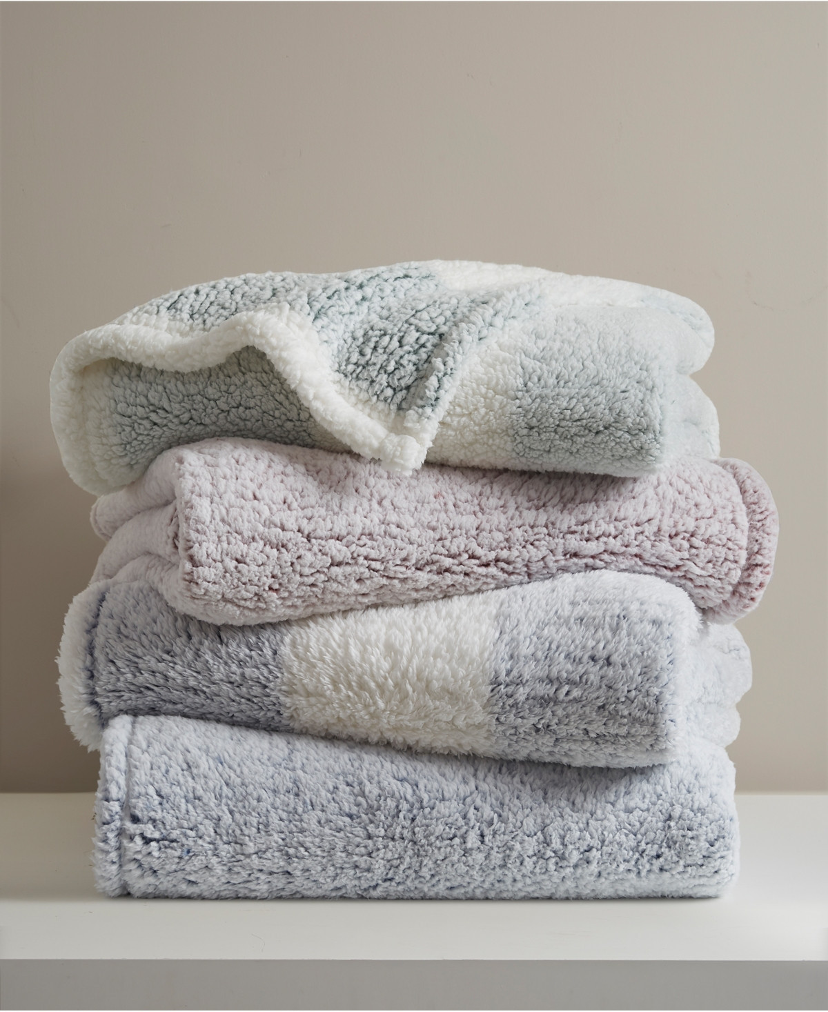 Premier Comfort Cozy Sherpa Throw Blanket, 50" x 60" - Navy Solid | Macy's