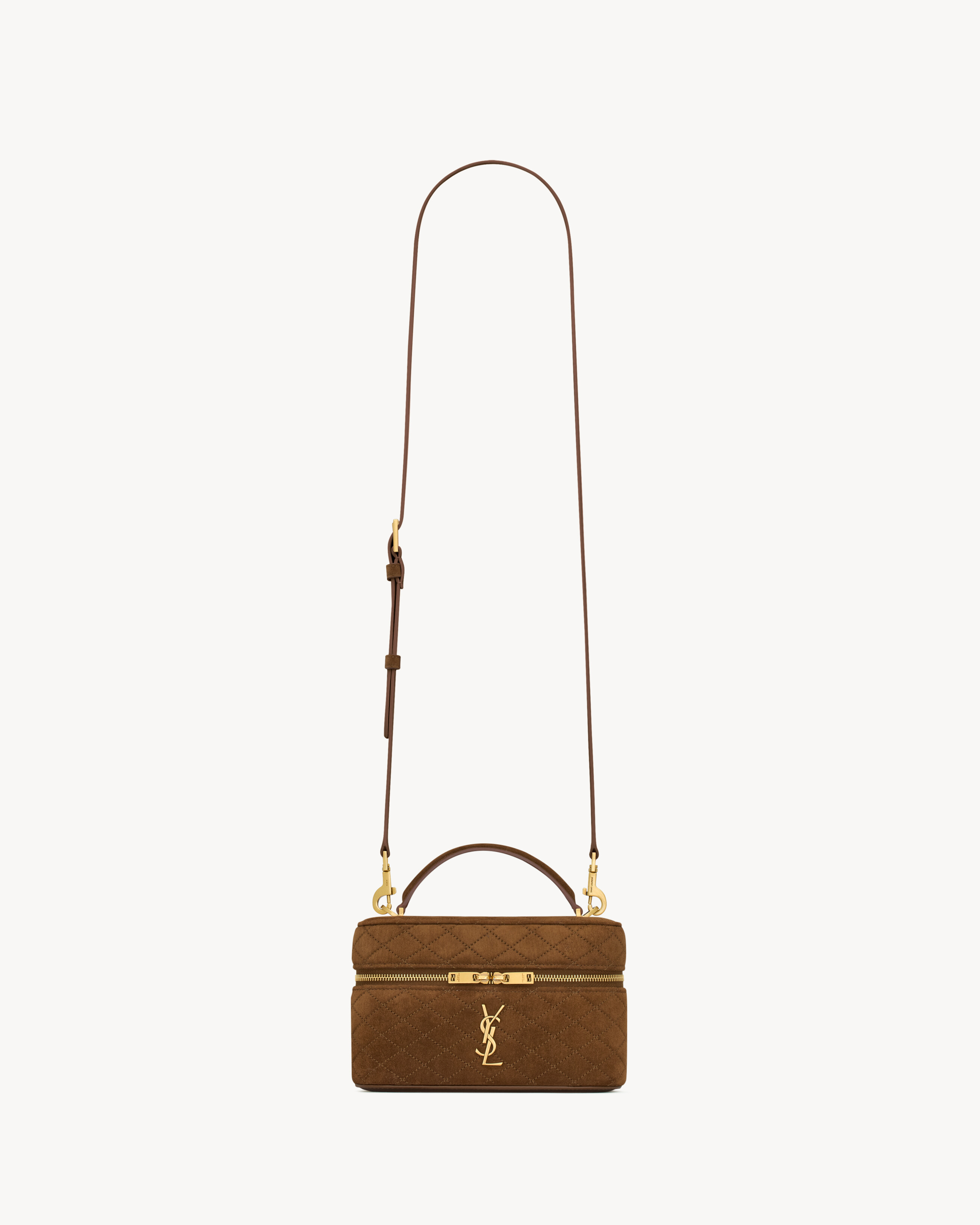 Saint Laurent Gaby Vanity In Suede - Amber - Women - One Size | Saint Laurent Inc. (Global)