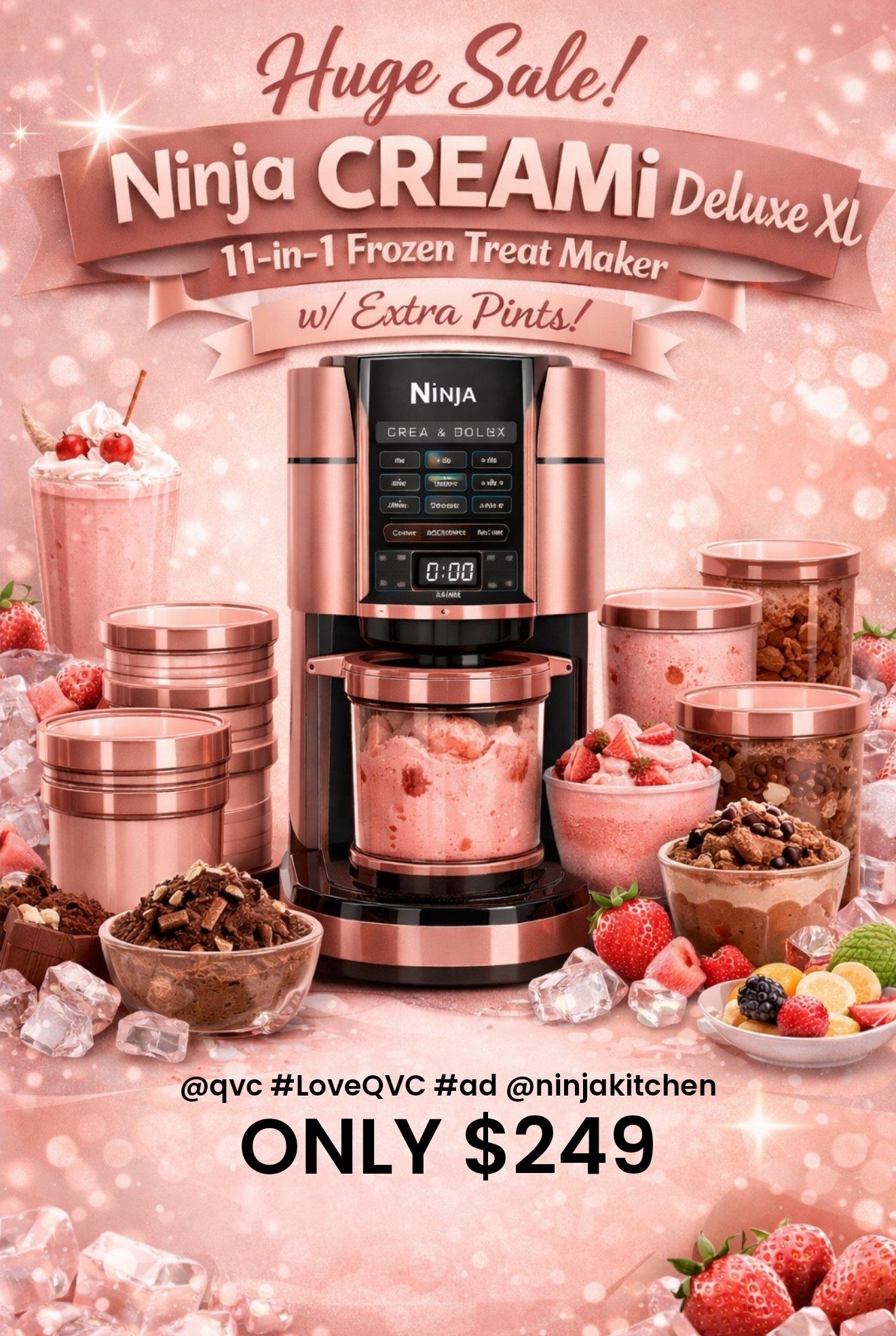 CYBER WEEK SALE
Ninja CREAMi Deluxe XL 11-in-1 Frozen Treat Maker w/ Extra Pints!!
$249.98 + free shipping

New customer codes: 
12/9 - 12/22:  $20 off $40 - HOLIDAY20
12/23 - 12/31:  $20 off $40 - NEWYEAR15

@QVC #LoveQVC #ad @ninjakitchen



#LTKHome #LTKHoliday #LTKSaleAlert